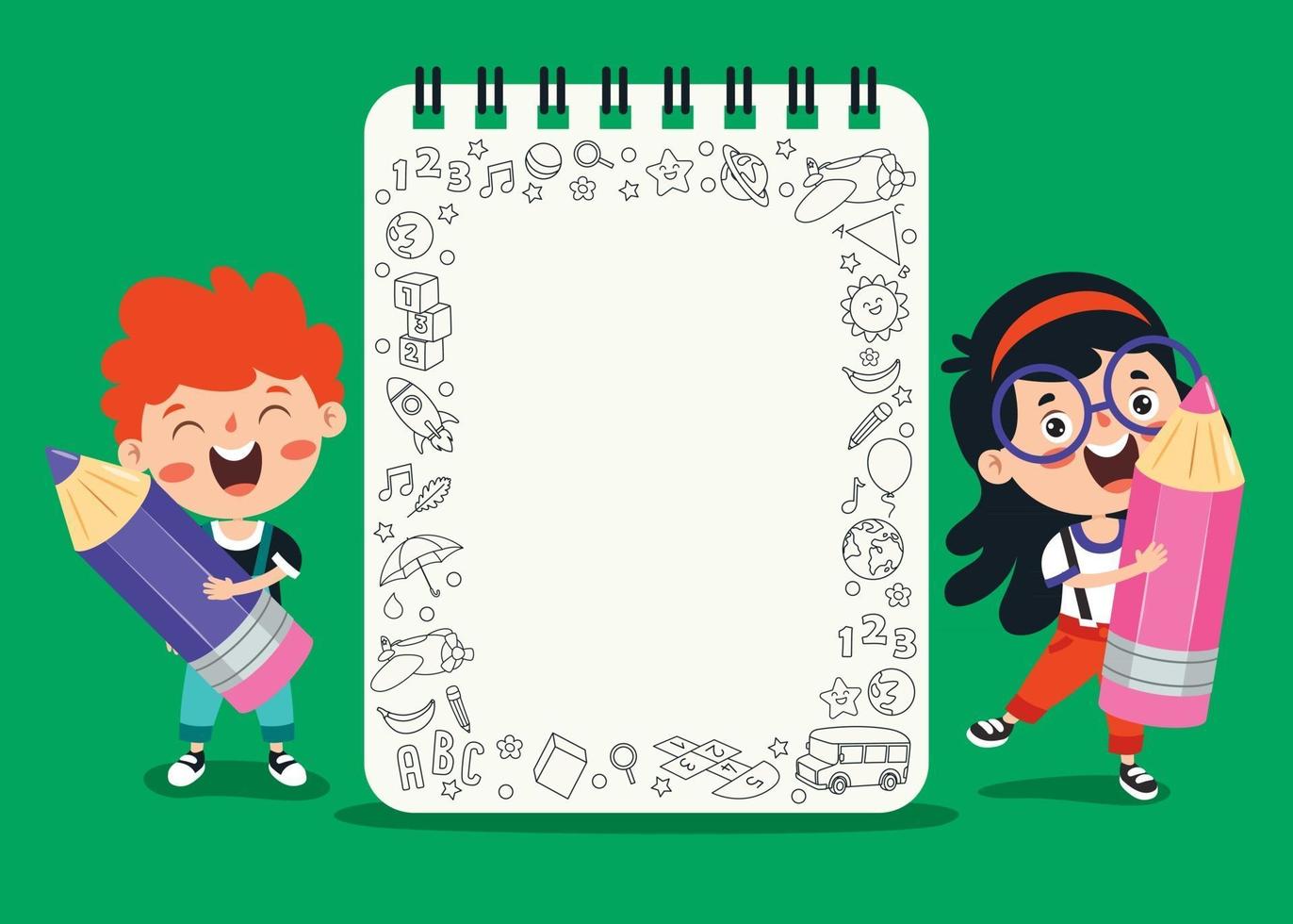 Blank Note Paper For Children Education vector