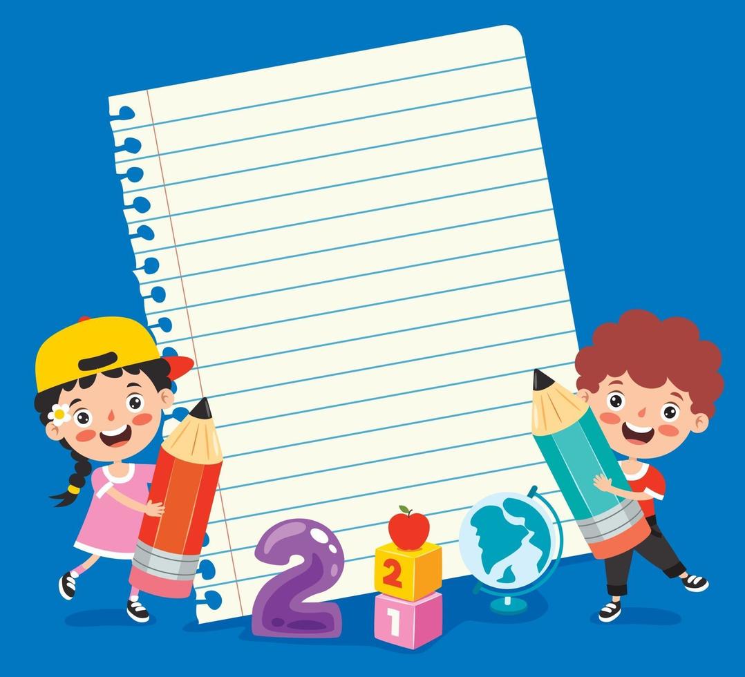 Blank Note Paper For Children Education vector