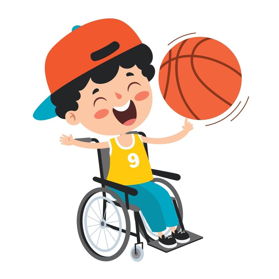 Funny Cartoon Handicapped Kid Posing vector