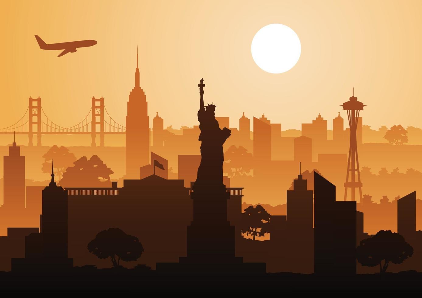 famous landmark of usa vector