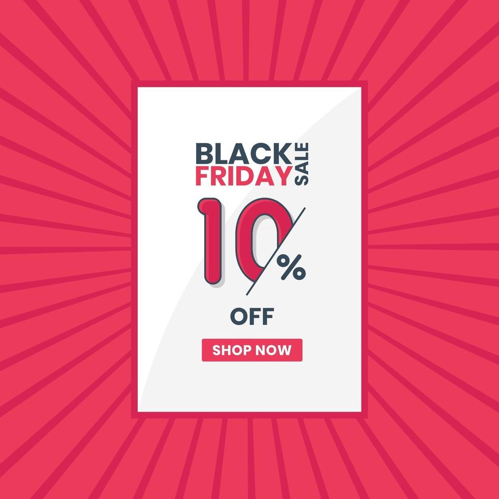 banner de ventas de viernes negro 10 por ciento de descuento promoción de viernes negro oferta de 10 por ciento de descuento vector