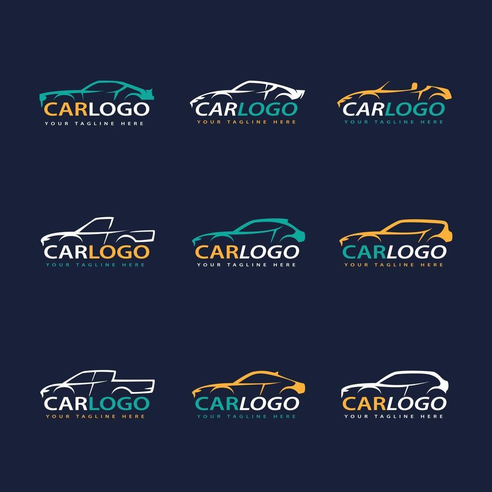 conjunto de concepto de logotipo de coche vector