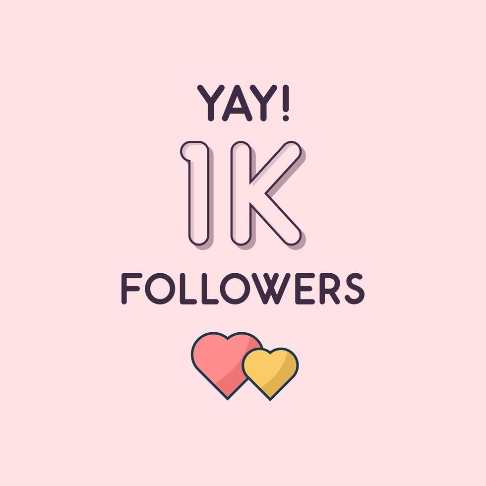 Yay 1k Followers celebration Greeting card for 1000 social followers ...