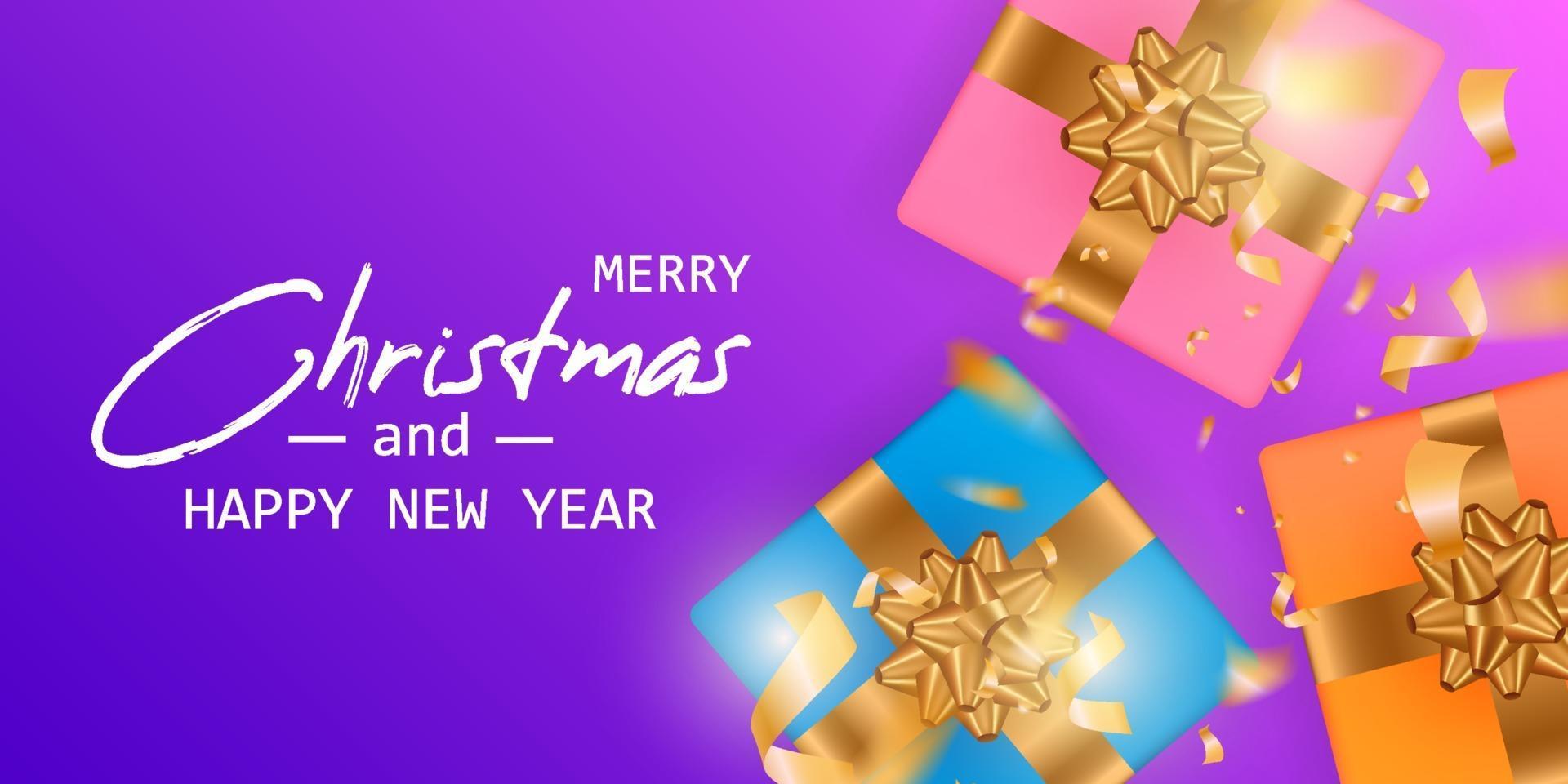 Merry Christmas and Happy New Year card 2396380 Vector Art at Vecteezy