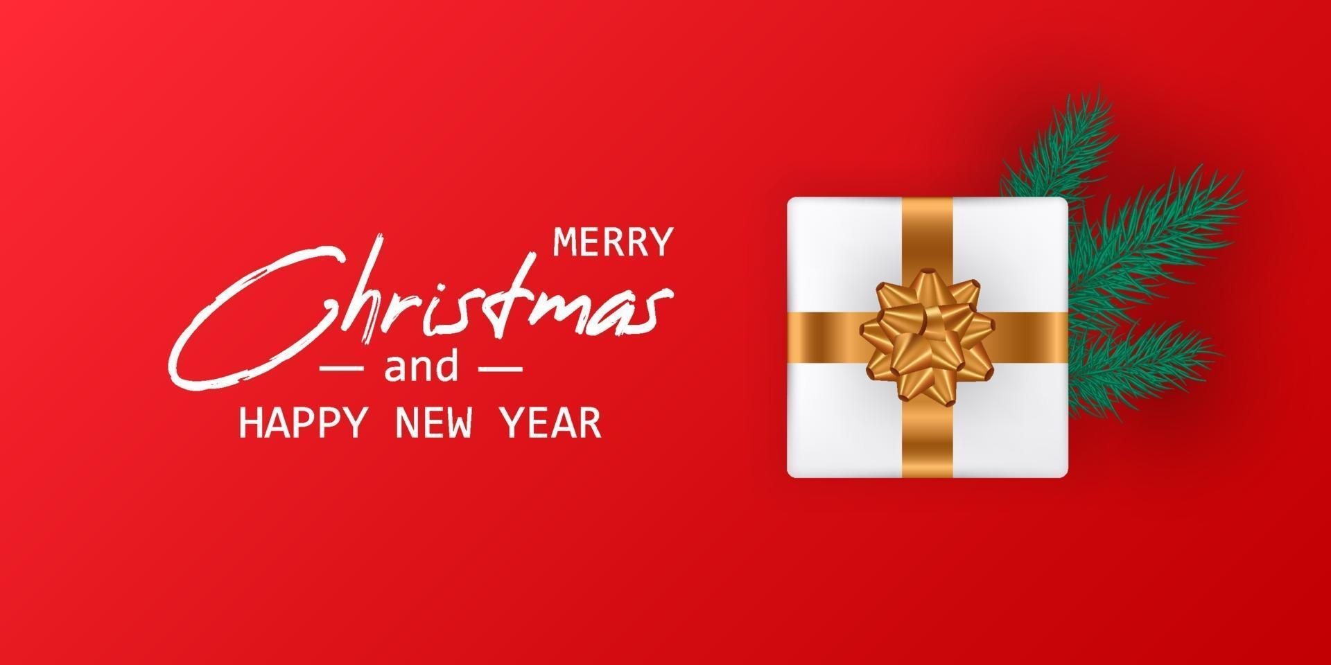 Merry Christmas and Happy New Year card vector