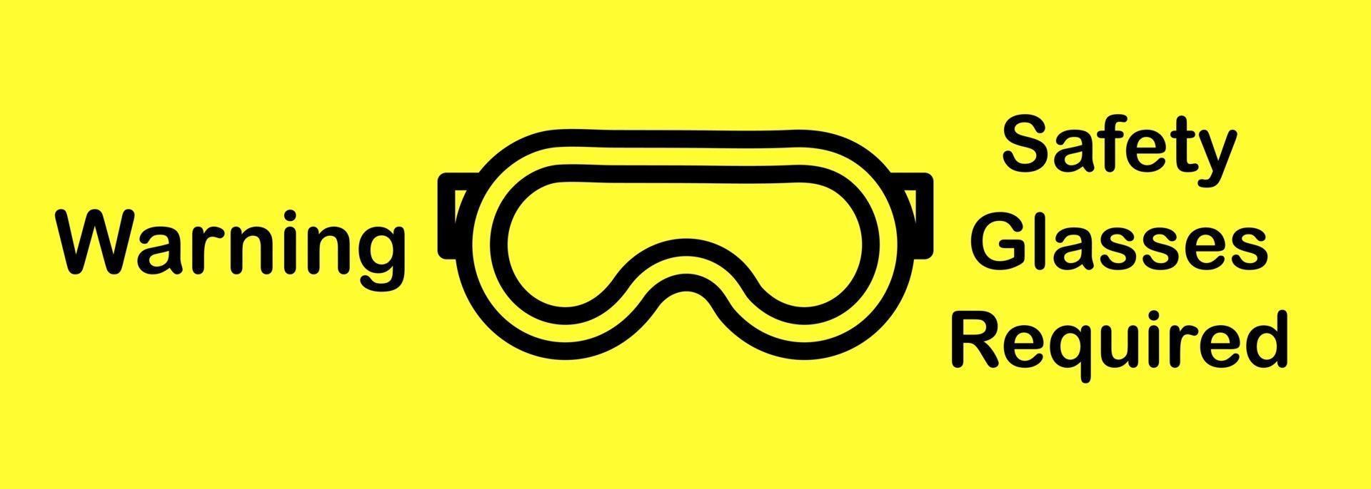 warning sign safety glasses required vector