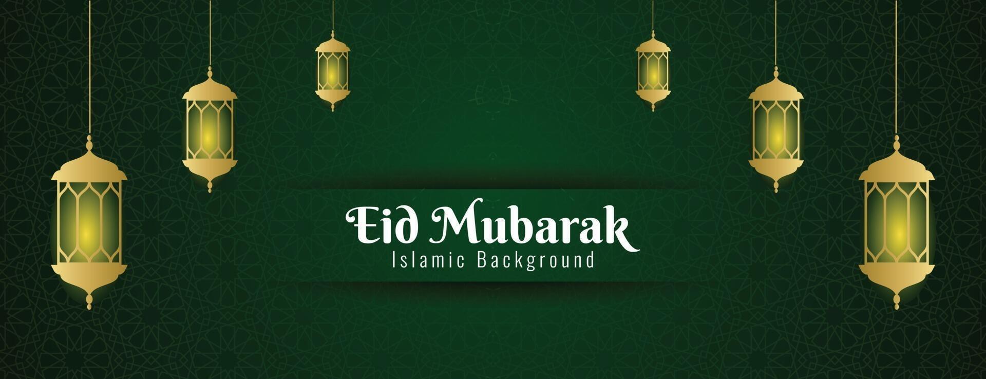 eid mubarak greeting banner template vector