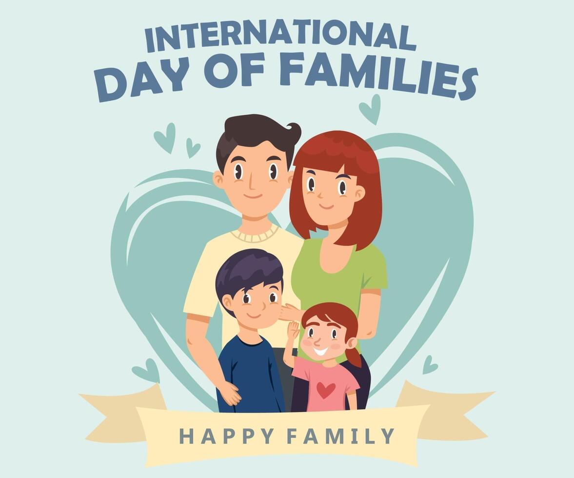 diseño de estilo de dibujos animados de familia feliz vector