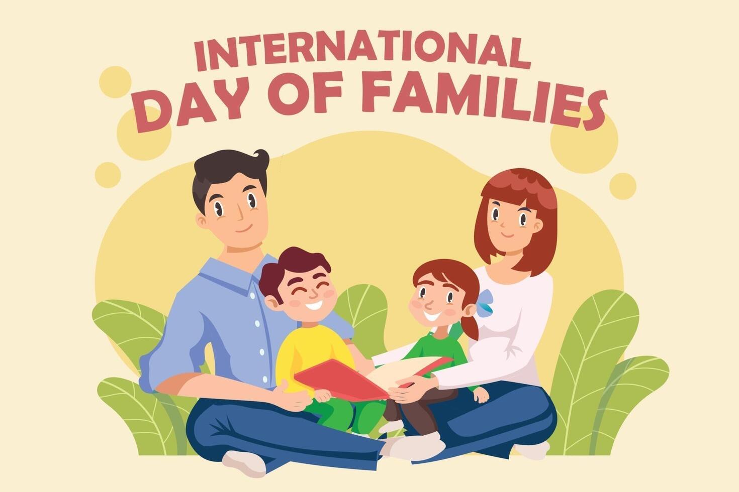 international day of families greeting template vector