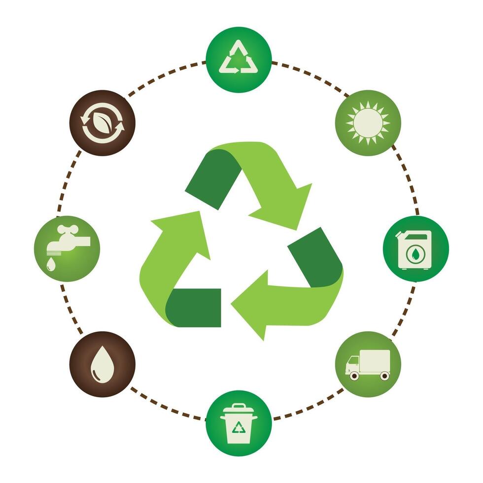 recycle icon set collection vector
