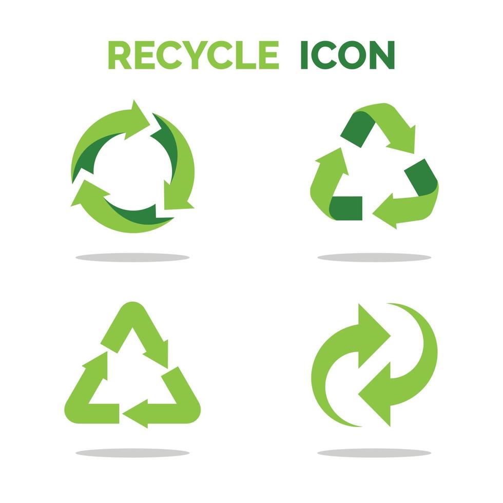 reciclar, icono, conjunto, colección vector