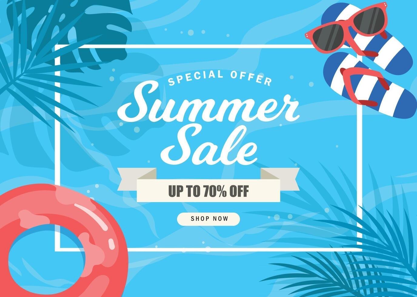 summer sale background template vector