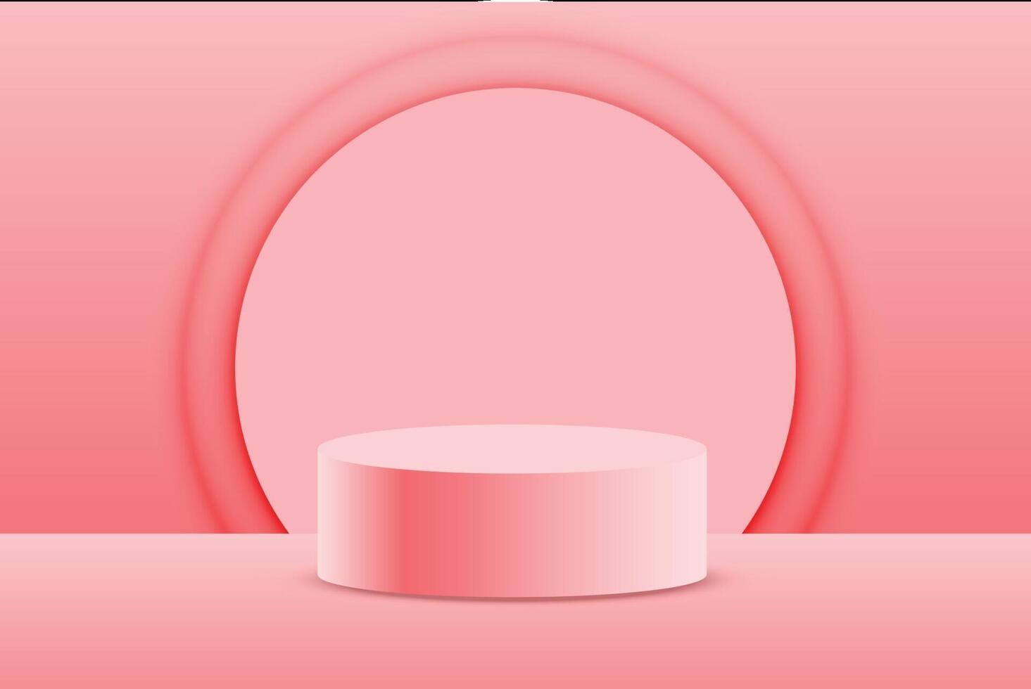 3d rendering podium backdrop vector