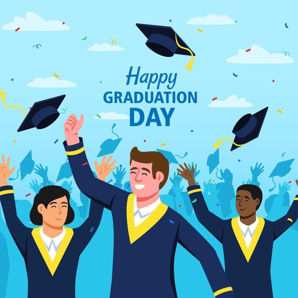 feliz dia de la graduacion vector