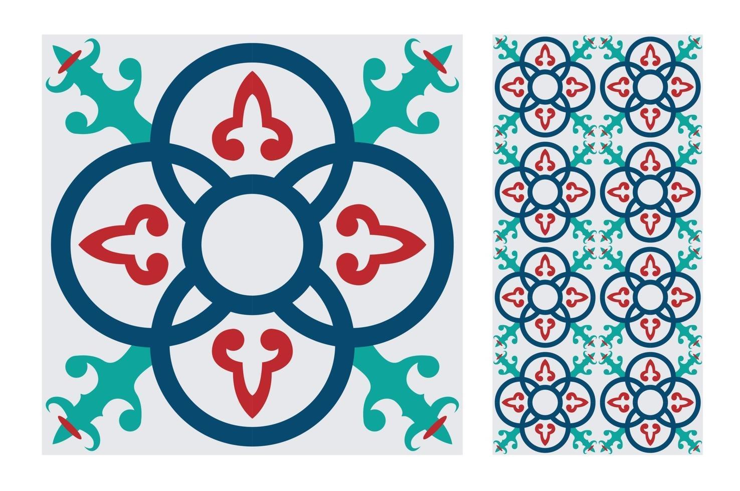vintage tiles patterns antique seamless design in Vector illustration