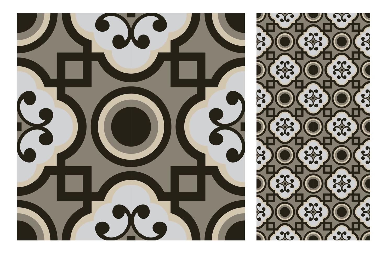 vintage tiles patterns antique seamless design in Vector illustration