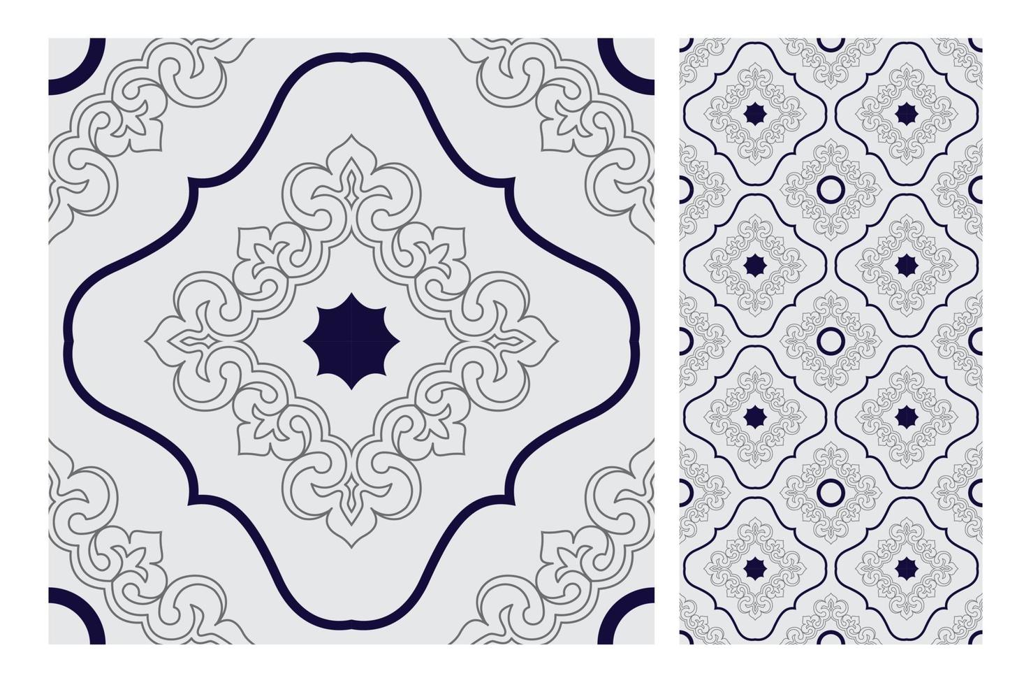 vintage tiles patterns antique seamless design in Vector illustration