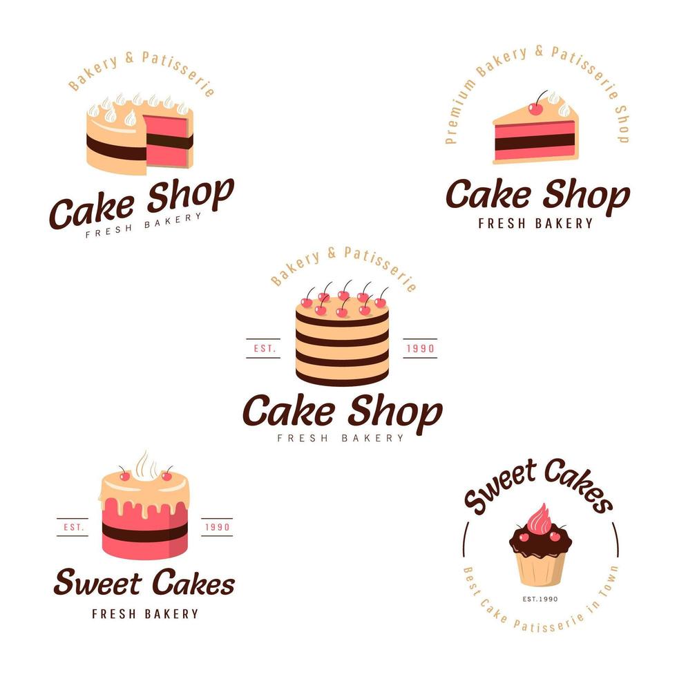 Cake Shop Logo set vector