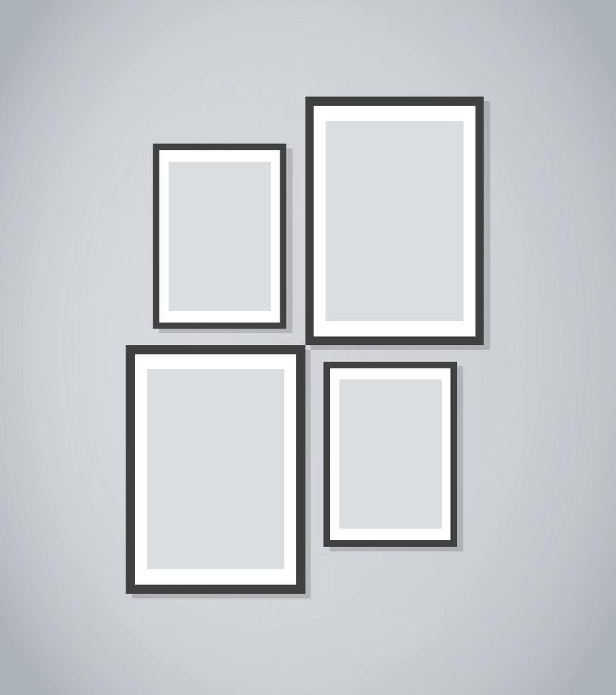 Set of Photo Frame realistic Mockup vector