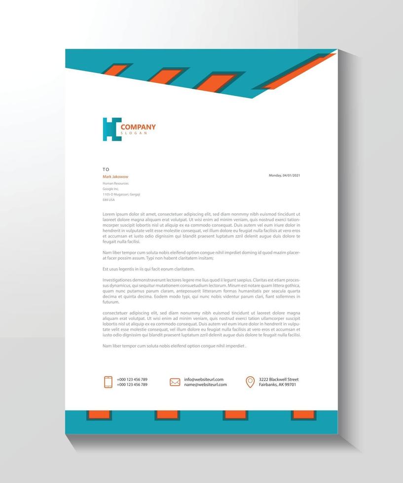 New best letterhead for business victor vector