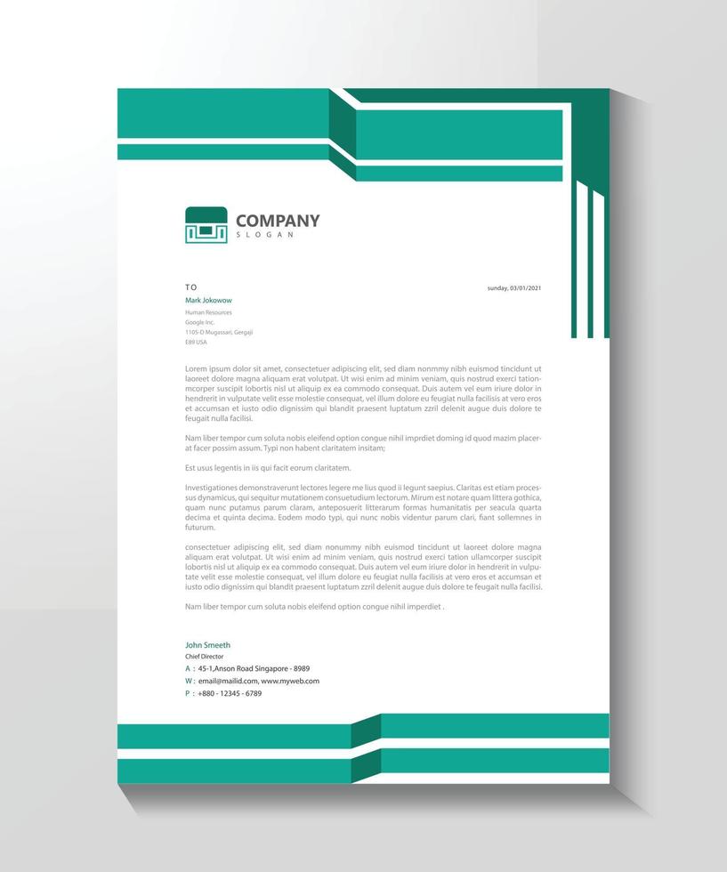 Business simple letterhead design victor vector