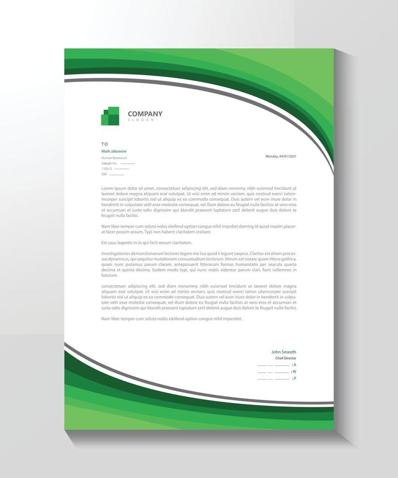 green nature letterhead vector