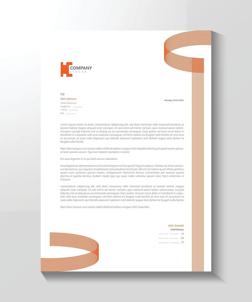 modern simple letterhead design vector