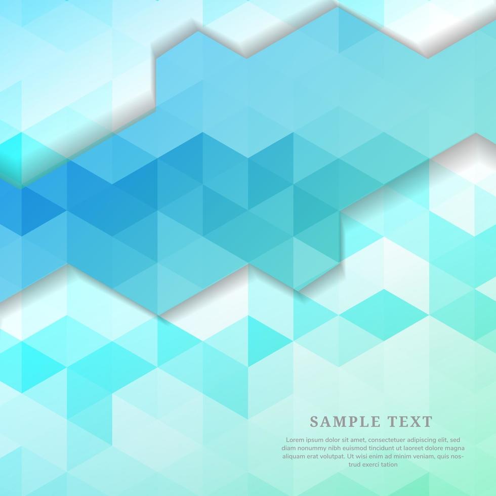 Abstract blue gradient color geometric hexagon pattern background and texture with copy space vector