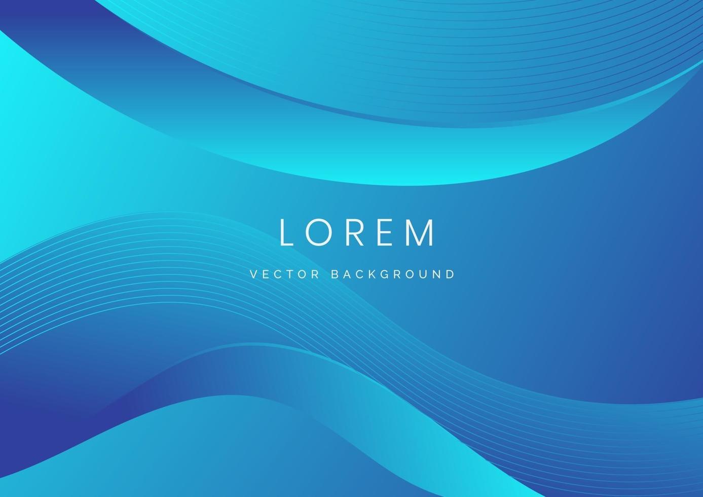 Abstract modern blue gradient waves overlap background with copy space for text Minimal concept vector