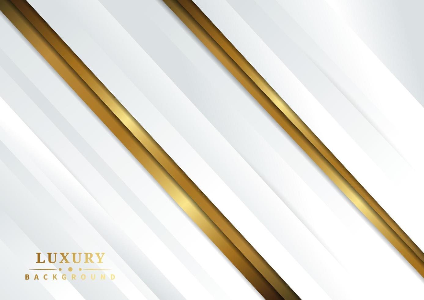 Abstract geometric gold and white color shiny diagonal white background luxury style vector