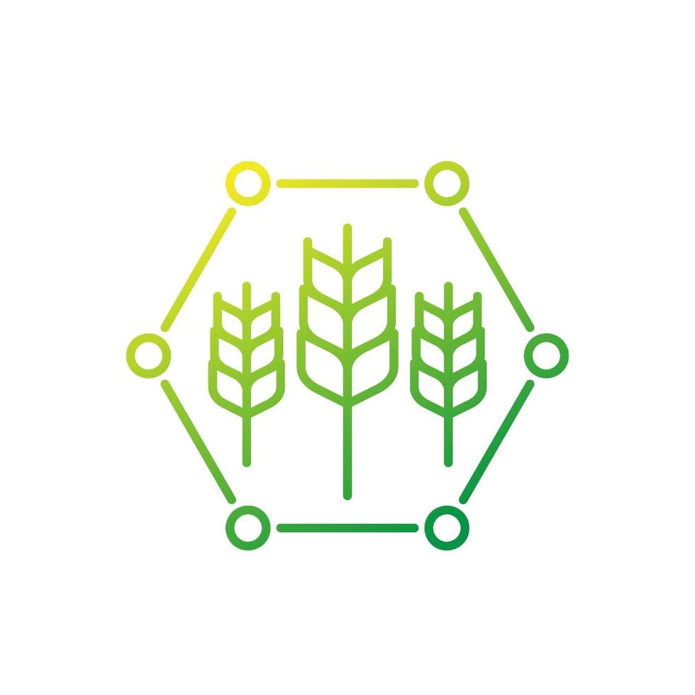 Smart farming line icon vector