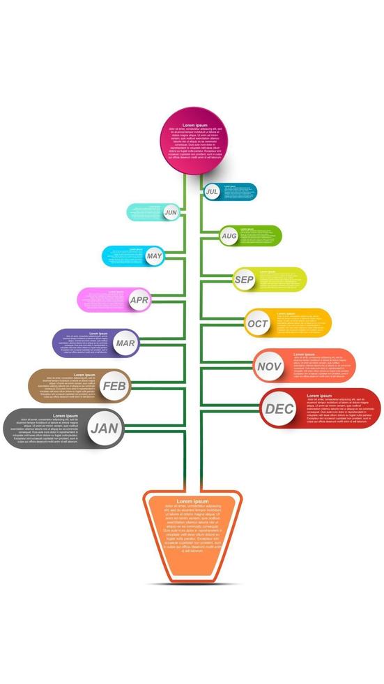 Modern business horizontal timeline process chart infographics vector