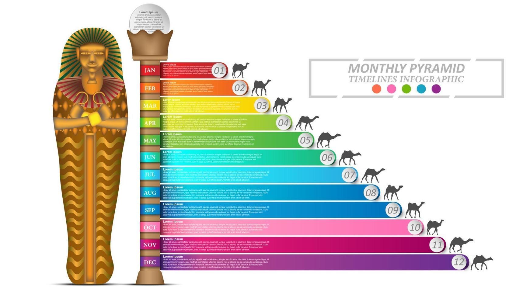 Abstract concept and idea pyramid infographic with data infographic vector