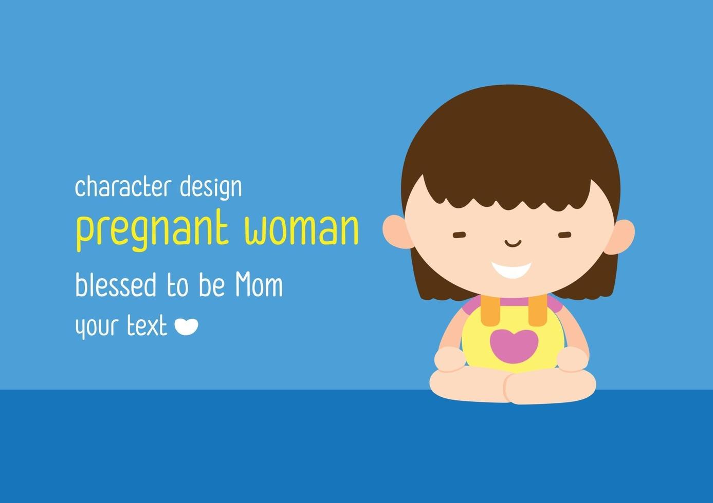 diseño de vector de personaje de mujer embarazada madre feliz