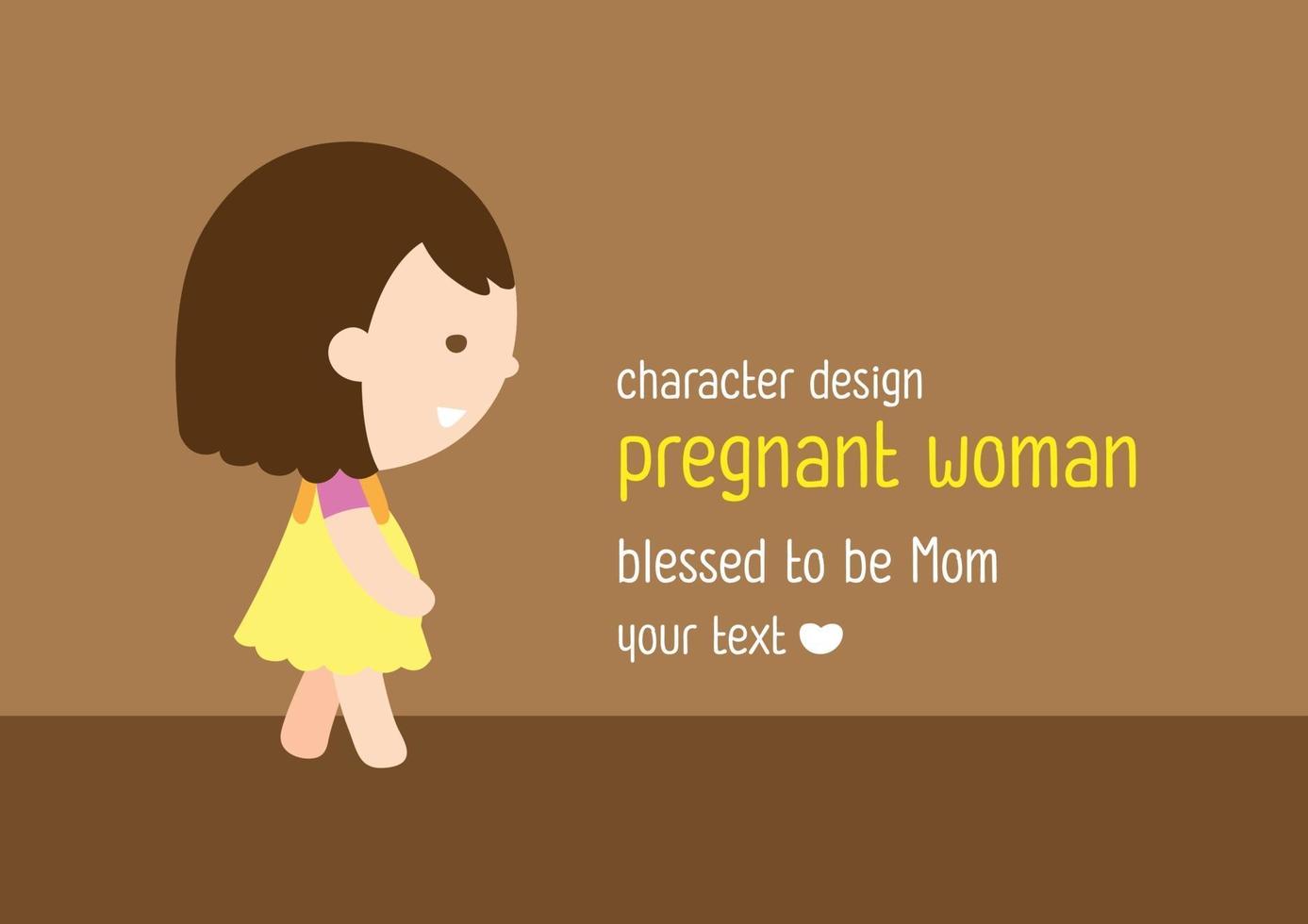 Pregnant woman walking character vector design Happy mother