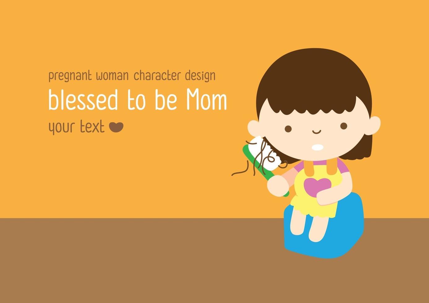 Pregnant woman character vector design