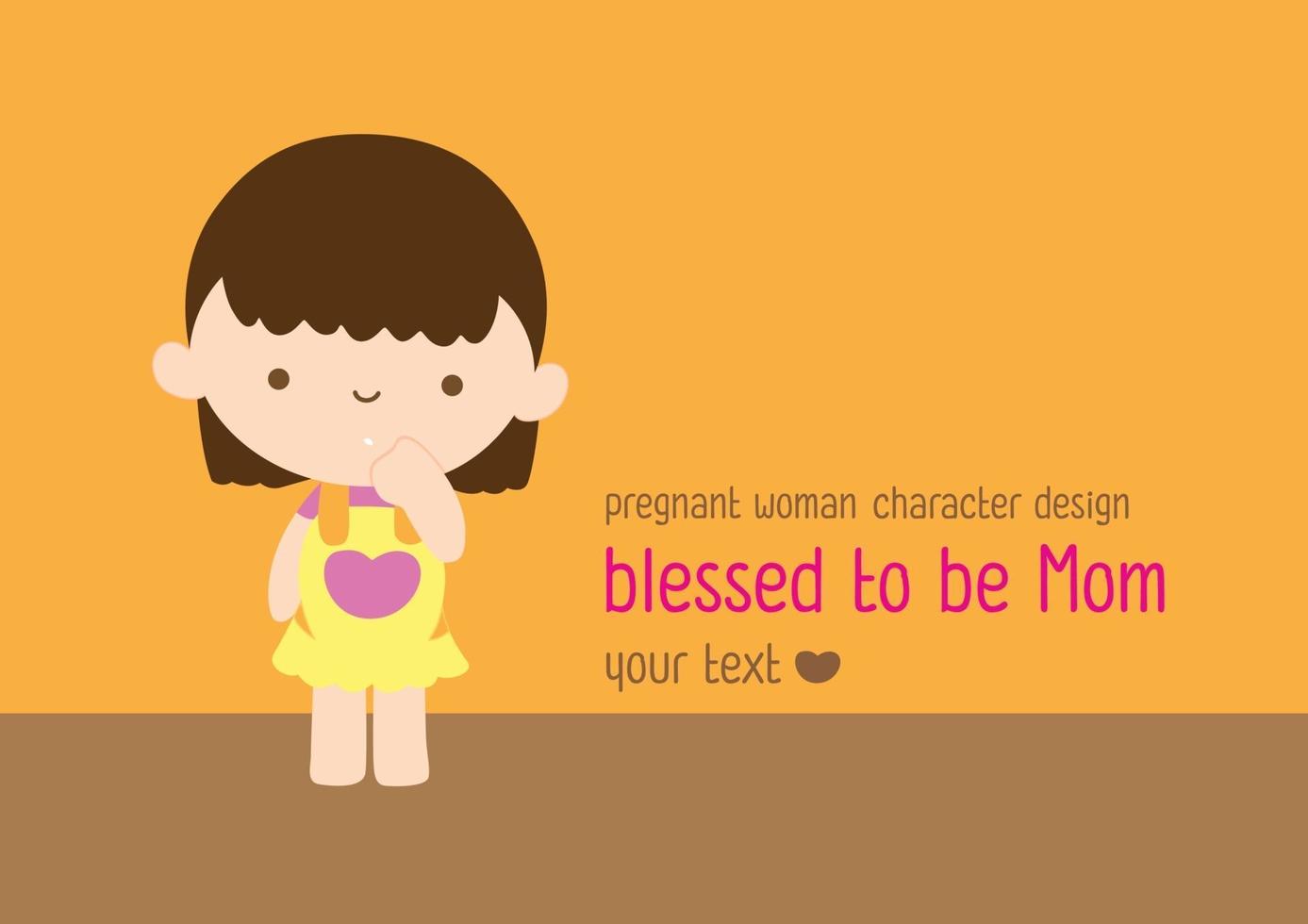 pregnant woman character vector design Happy mother