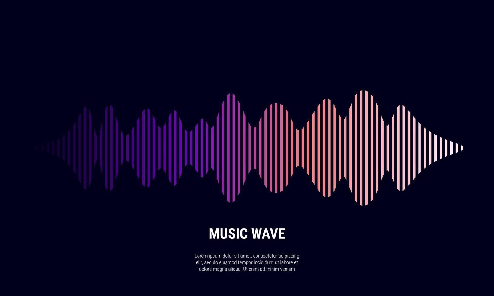 Música de fondo abstracto coloreado en violeta azul rojo y blanco ecualizador de gradaciones para la ilustración de vector de música