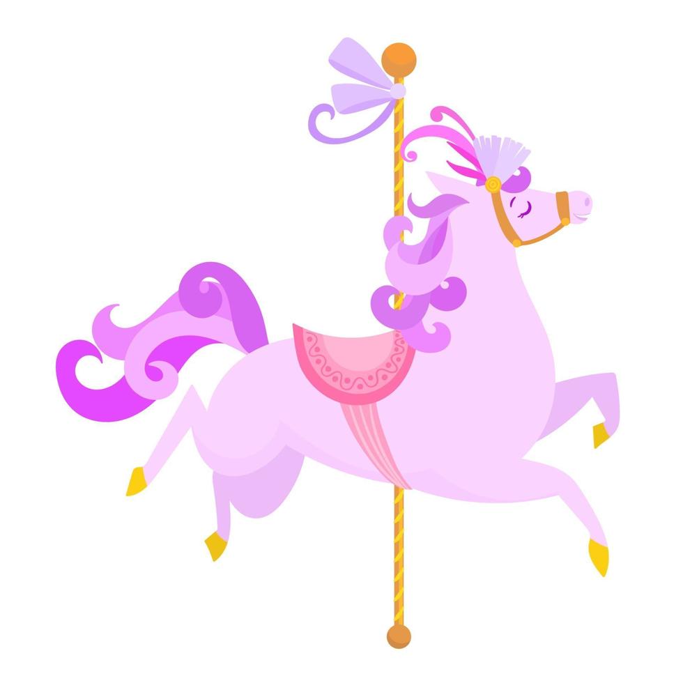 Beautiful merry go round toy horse vector
