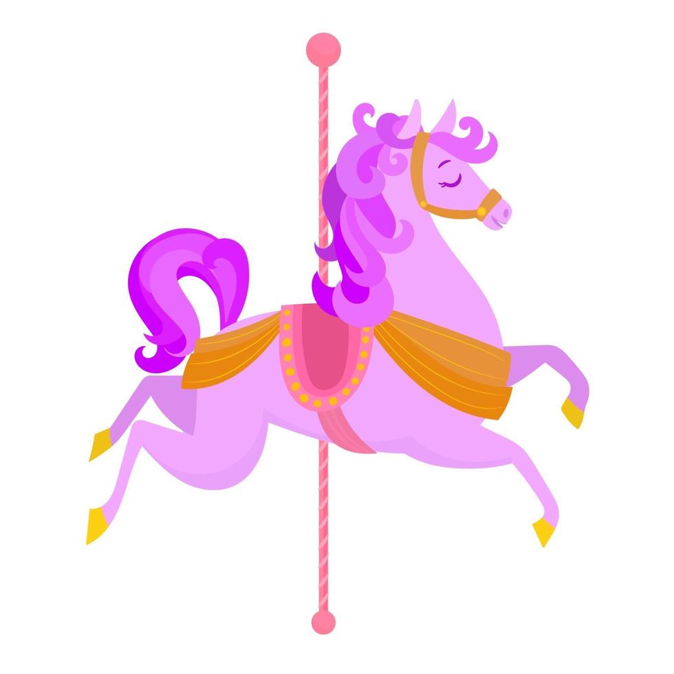 Beautiful merry go round toy horse vector