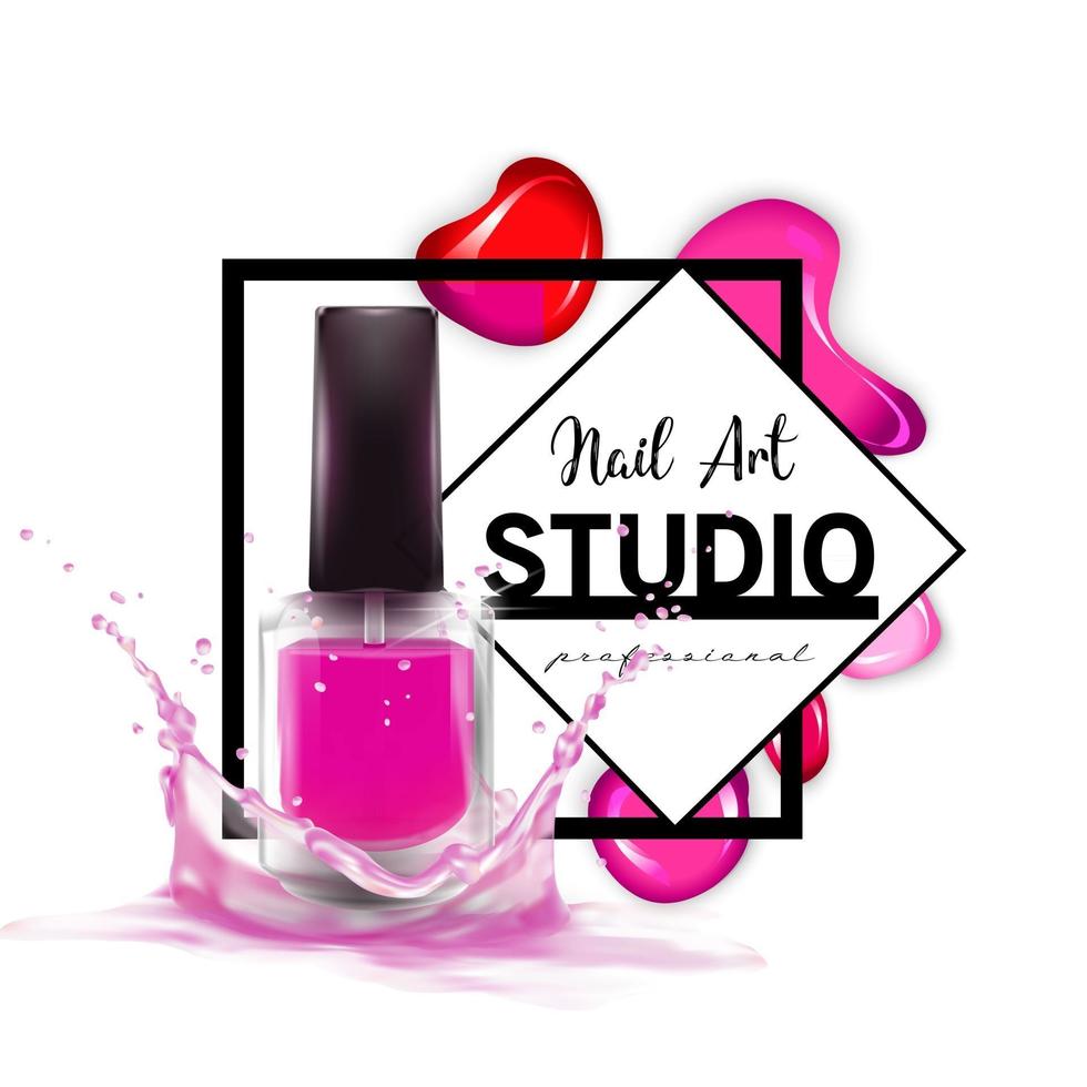 Nail Art studio logo design template vector