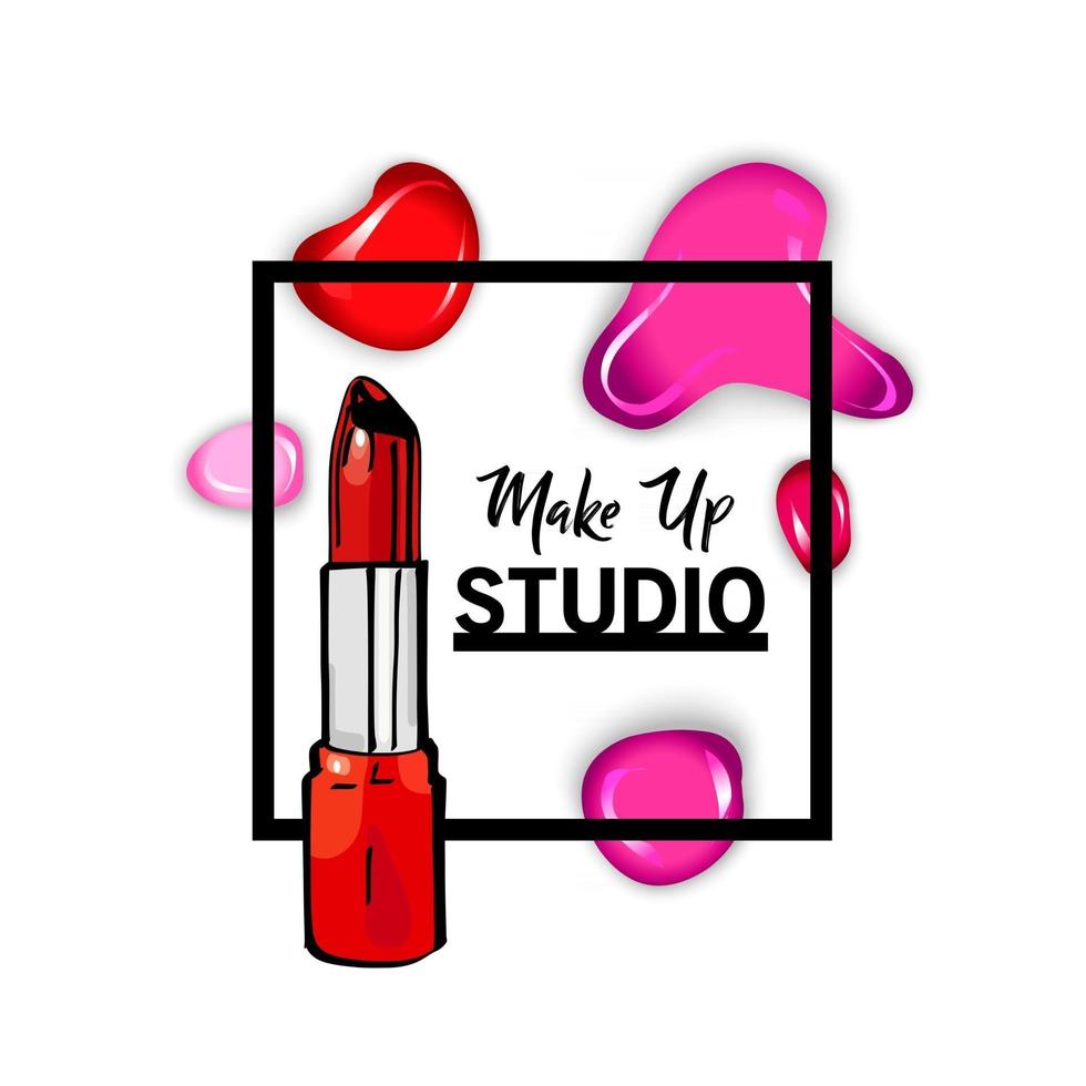 Makeup studio logo design template vector