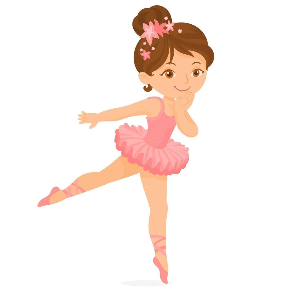 Little ballet dancer making pose vector