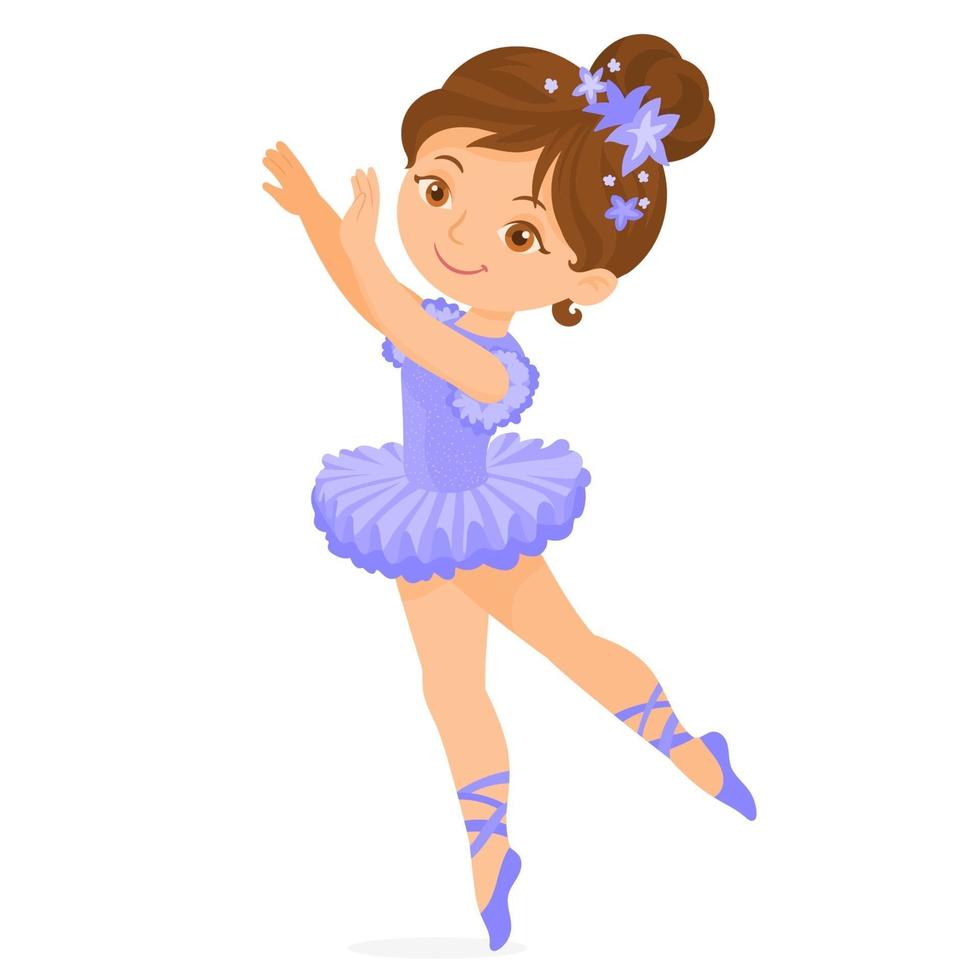 Little ballet dancer making pose vector