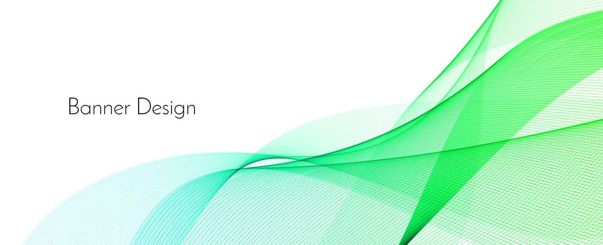 Fondo de banner de diseño de onda decorativa moderno verde abstracto vector