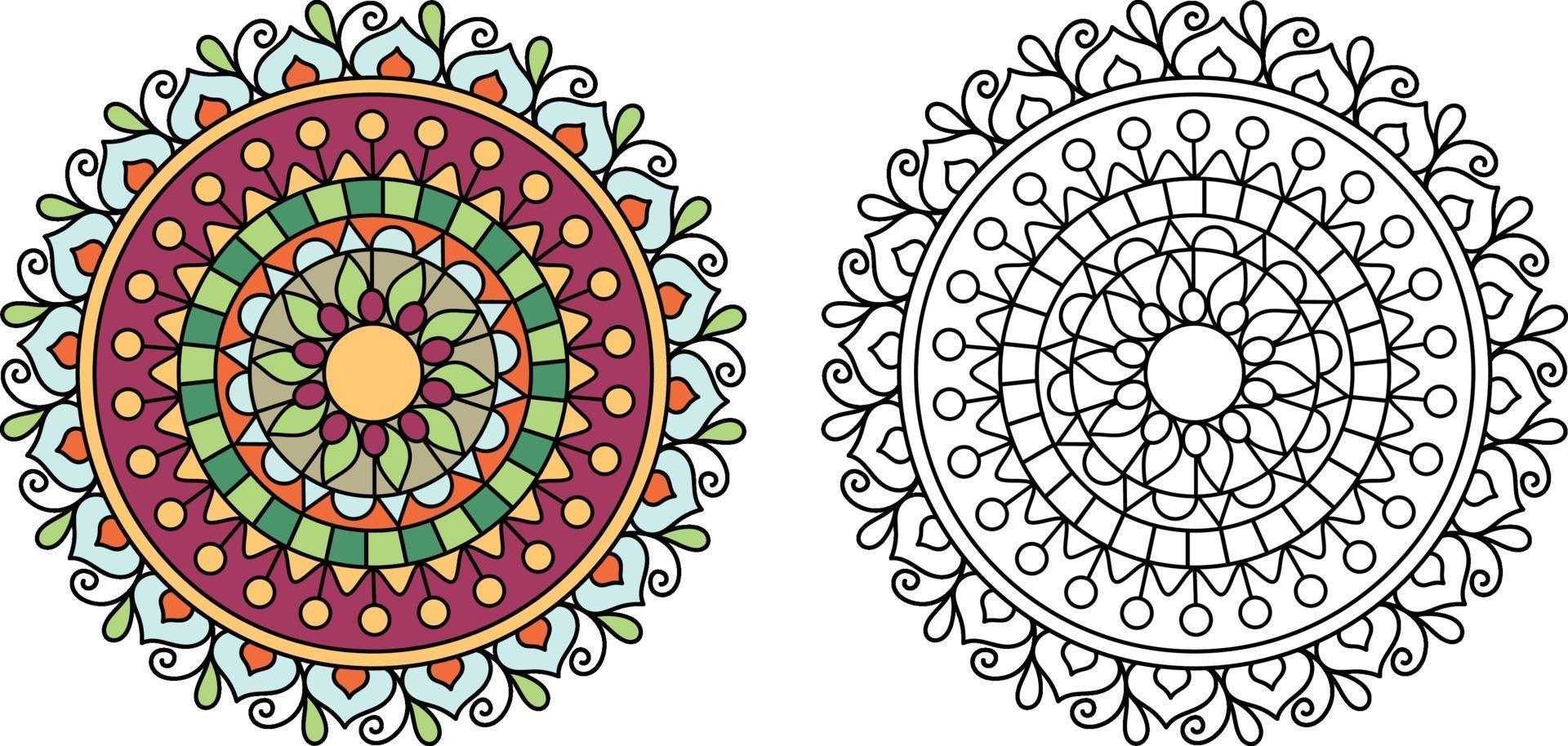 Doodle zentangle mandala design colouring book pages for adults therapy  patterns and children Anti stress 2397308 Vector Art at Vecteezy