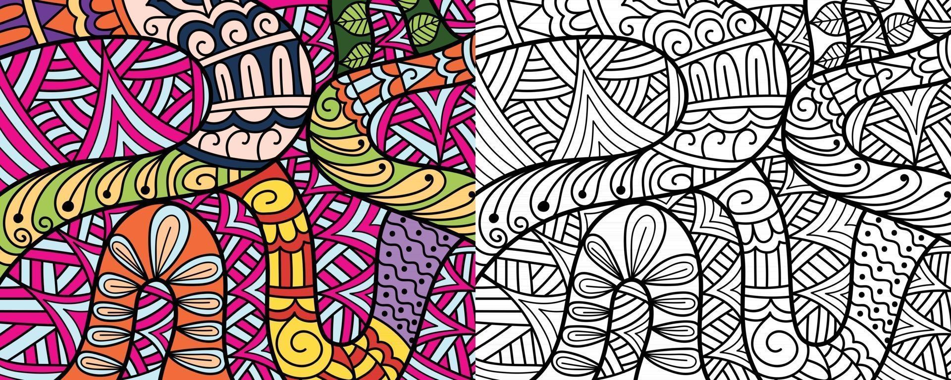 Doodle zentangle design colouring book pages for adults therapy