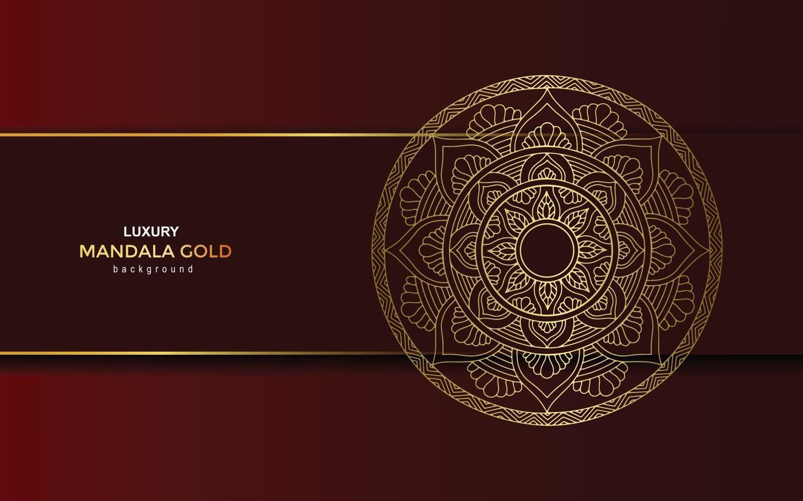 fondo adornado de mandala de oro de lujo vector