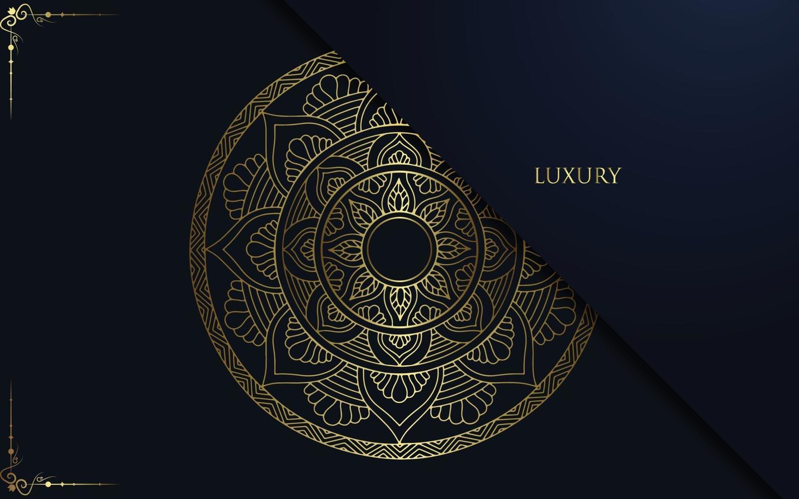 fondo adornado de mandala de oro de lujo vector