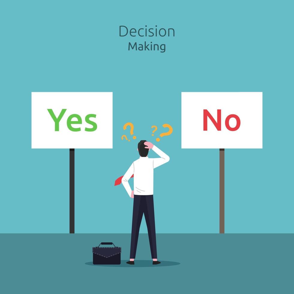 Decision making concept vector